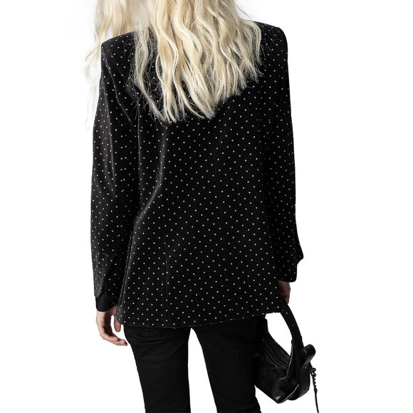 NWT Zadig & Voltaire | Visko Velvet Glitter Dots Blazer - Picture 7 of 17